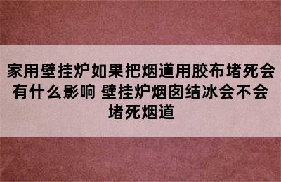 家用壁挂炉如果把烟道用胶布堵死会有什么影响 壁挂炉烟囱结冰会不会堵死烟道